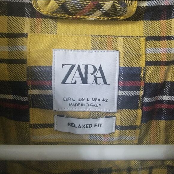 Zara zip up shirt jacket sz large - Picture 5 of 5